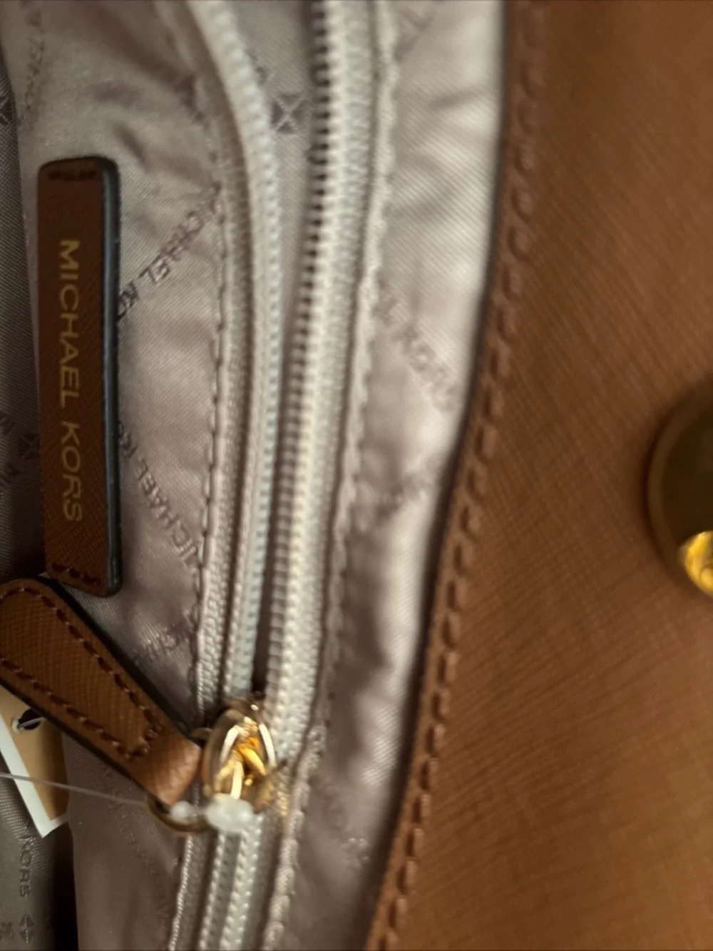 Michael Kors Brown Monogram Duffel with Tan Leather Trim - Picture 16 of 16